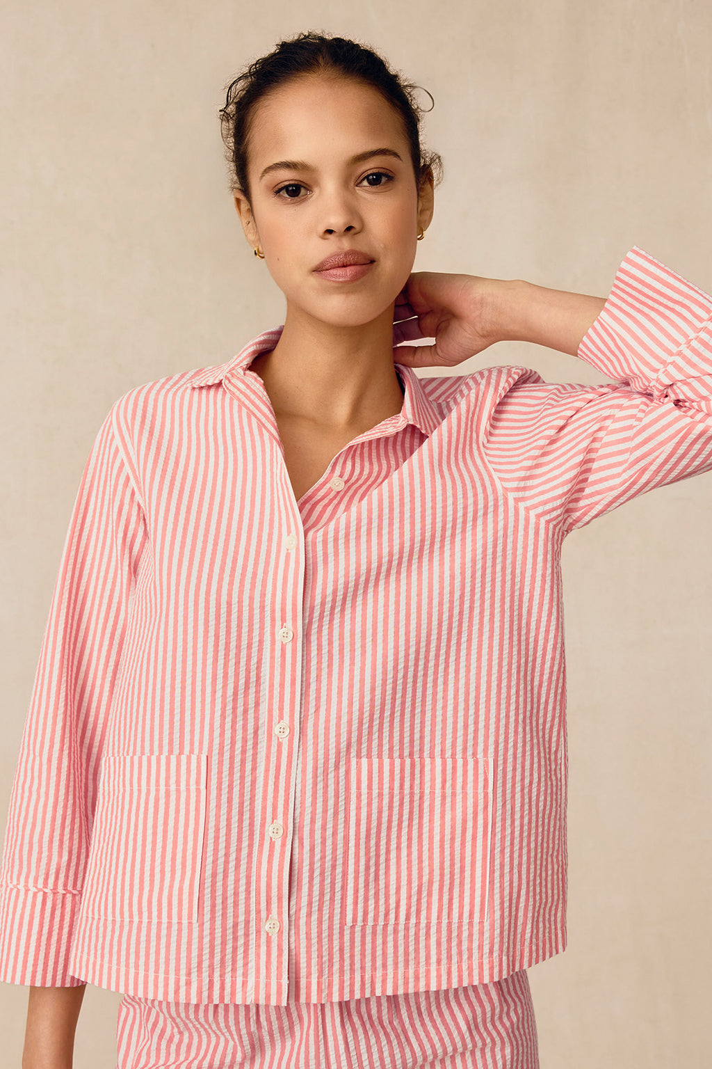 Georgie Pocket Pants Set in Gelato Seersucker - Main Image 1