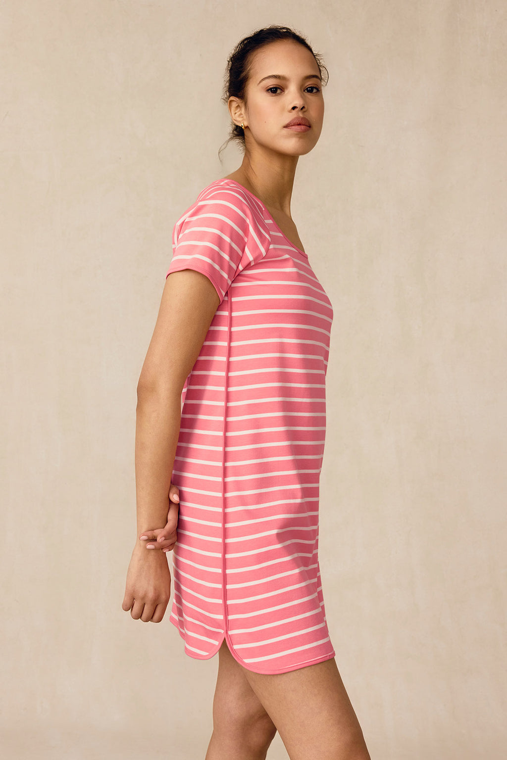 Pima Nightgown in Gelato Inverse Anchor Stripe - Main Image 4