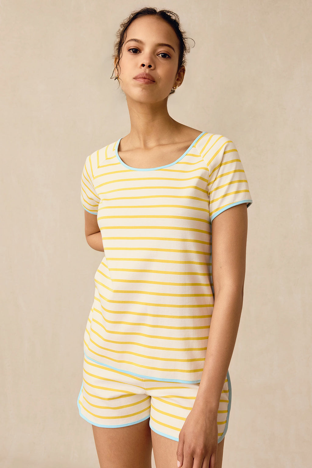 Pima Shorts Set in Zest Anchor Stripe - Main Image 3