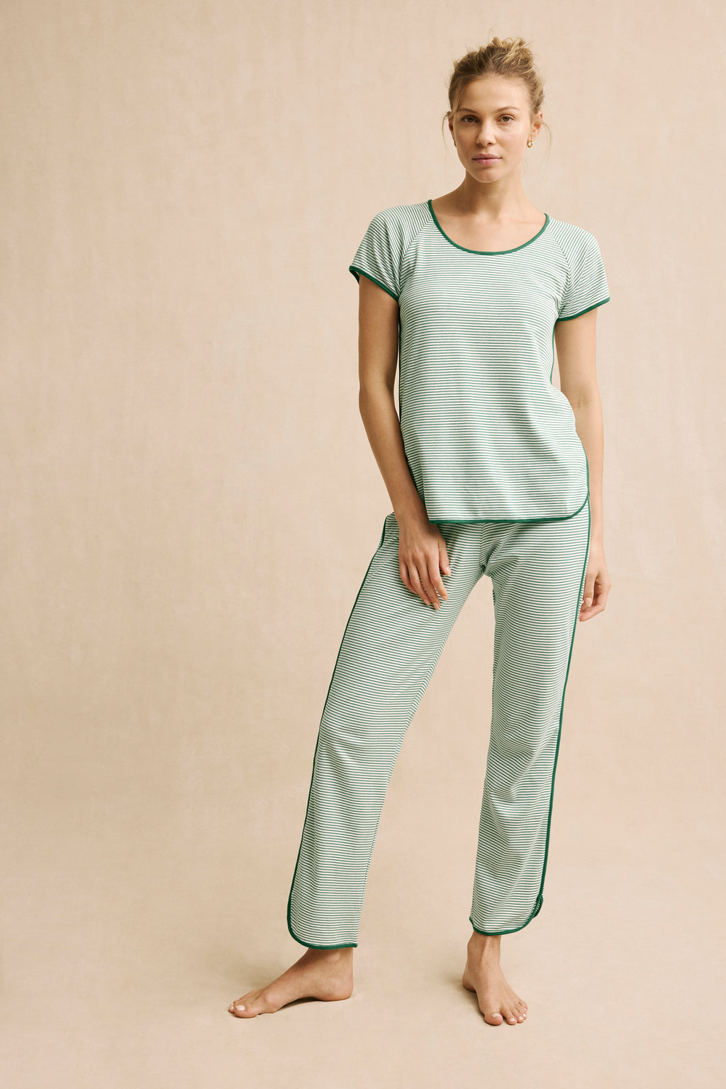 Pima Short-Long Set in Classic Green - Main Image 2