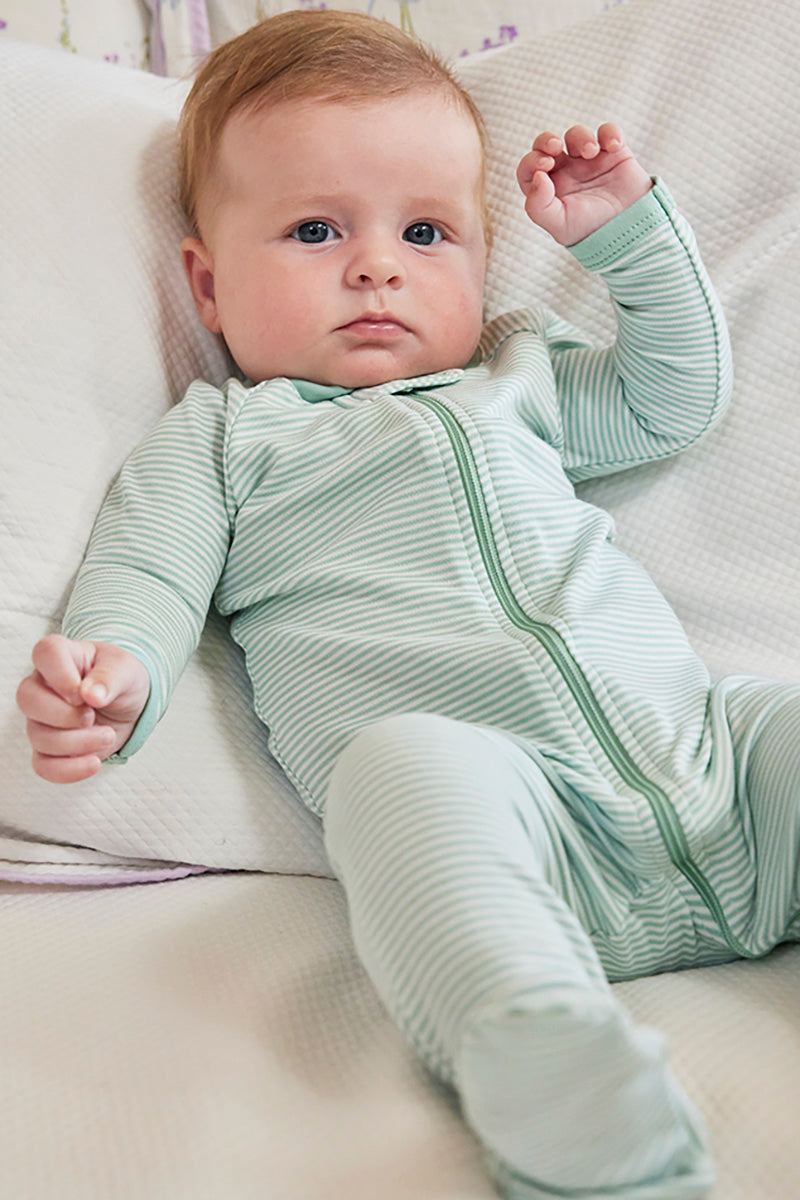 summer pjs for infants Baby Sleeper in Parisian Green | Soft Pajama/Sleepwear | Pima Cotton | 12-18m