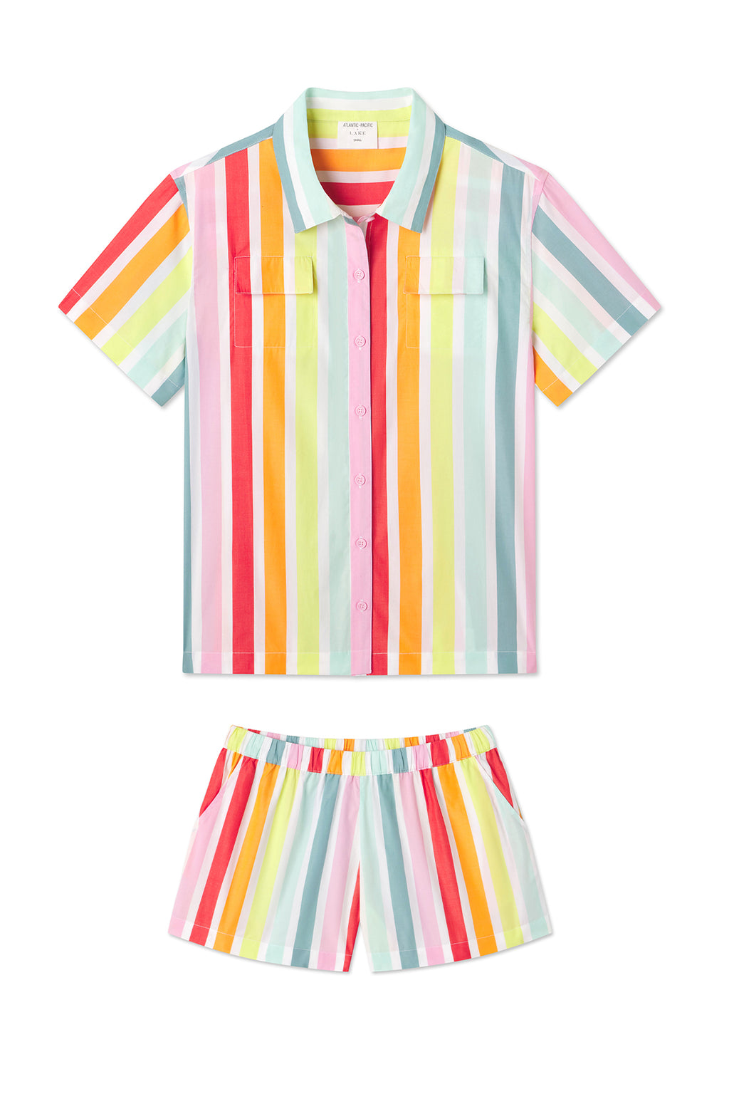 Sadie Shorts Set in Rainbow Stripe - Main Featured Image