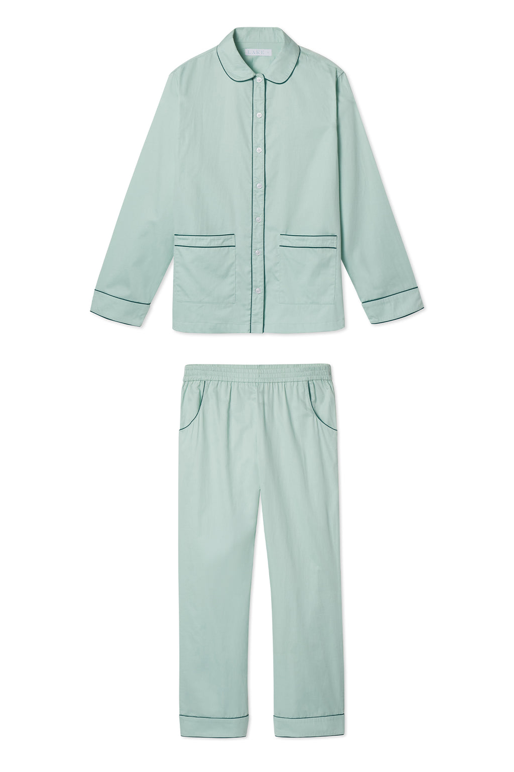 LAKE | Women | Poplin Pajamas | Spruce Poplin Piped Pants Set